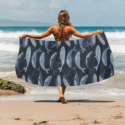 Whale Print Design LKS301 Beach Towel 32" x 71"