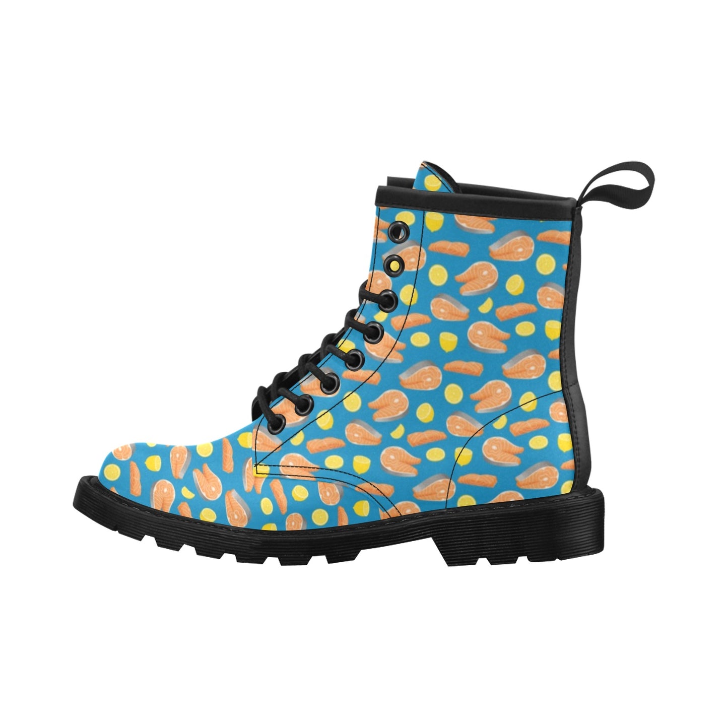 Salmon Steak With Lemon Print Design LKS308 Women's Boots