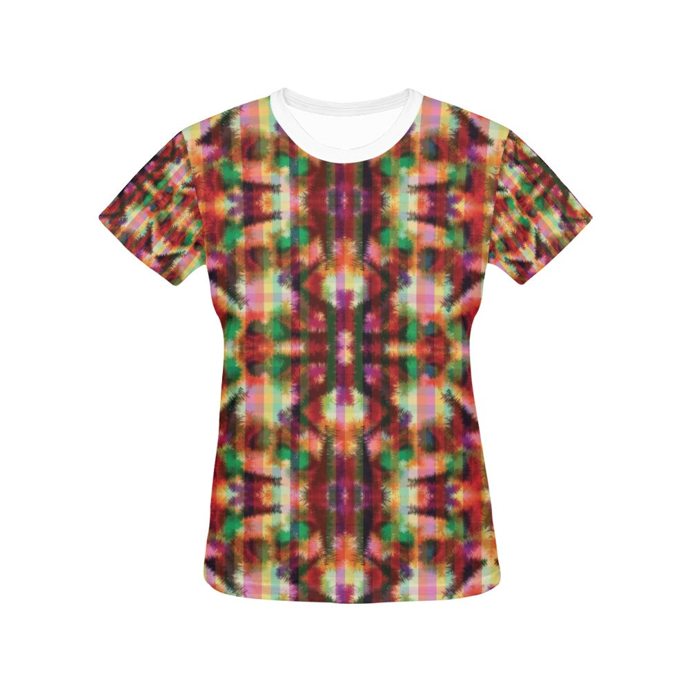 Tie Dye Print Design LKS301 Women's  T-shirt