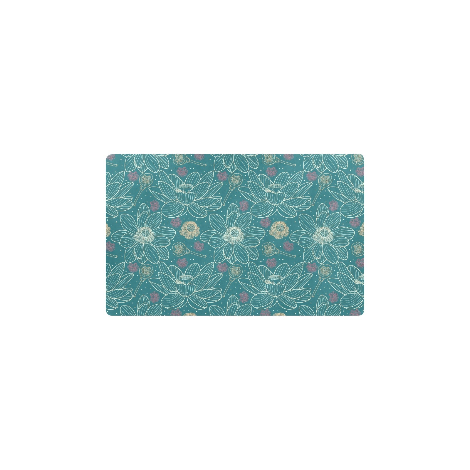 Lotus Pattern Print Design 01 Kitchen Mat