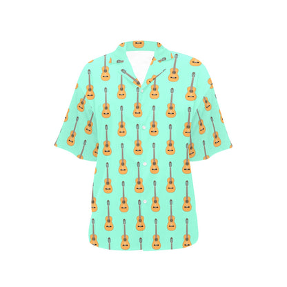 Acoustic Guitar Print Design LKS403 Women's Hawaiian Shirt