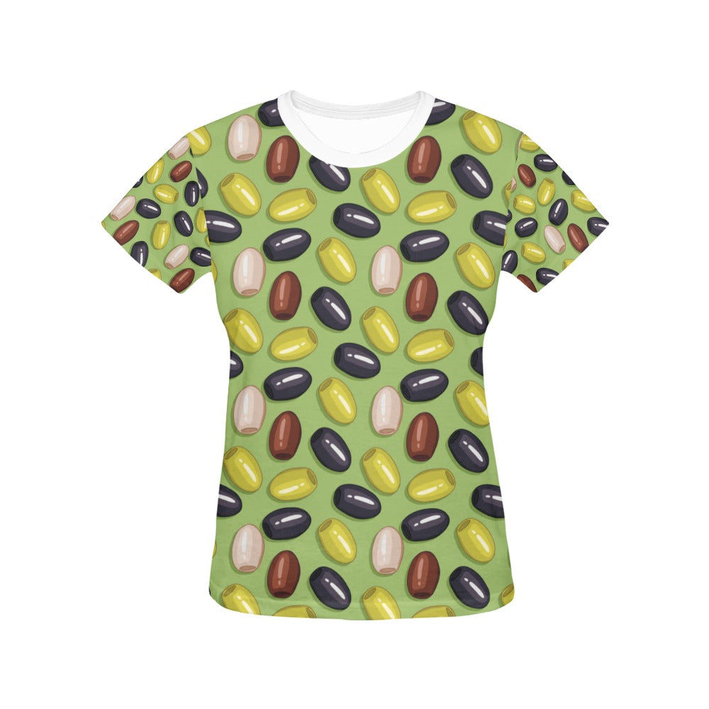 Olive Print Design LKS301 Women's  T-shirt