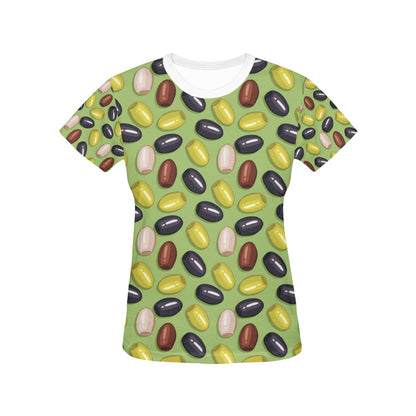 Olive Print Design LKS301 Women's  T-shirt