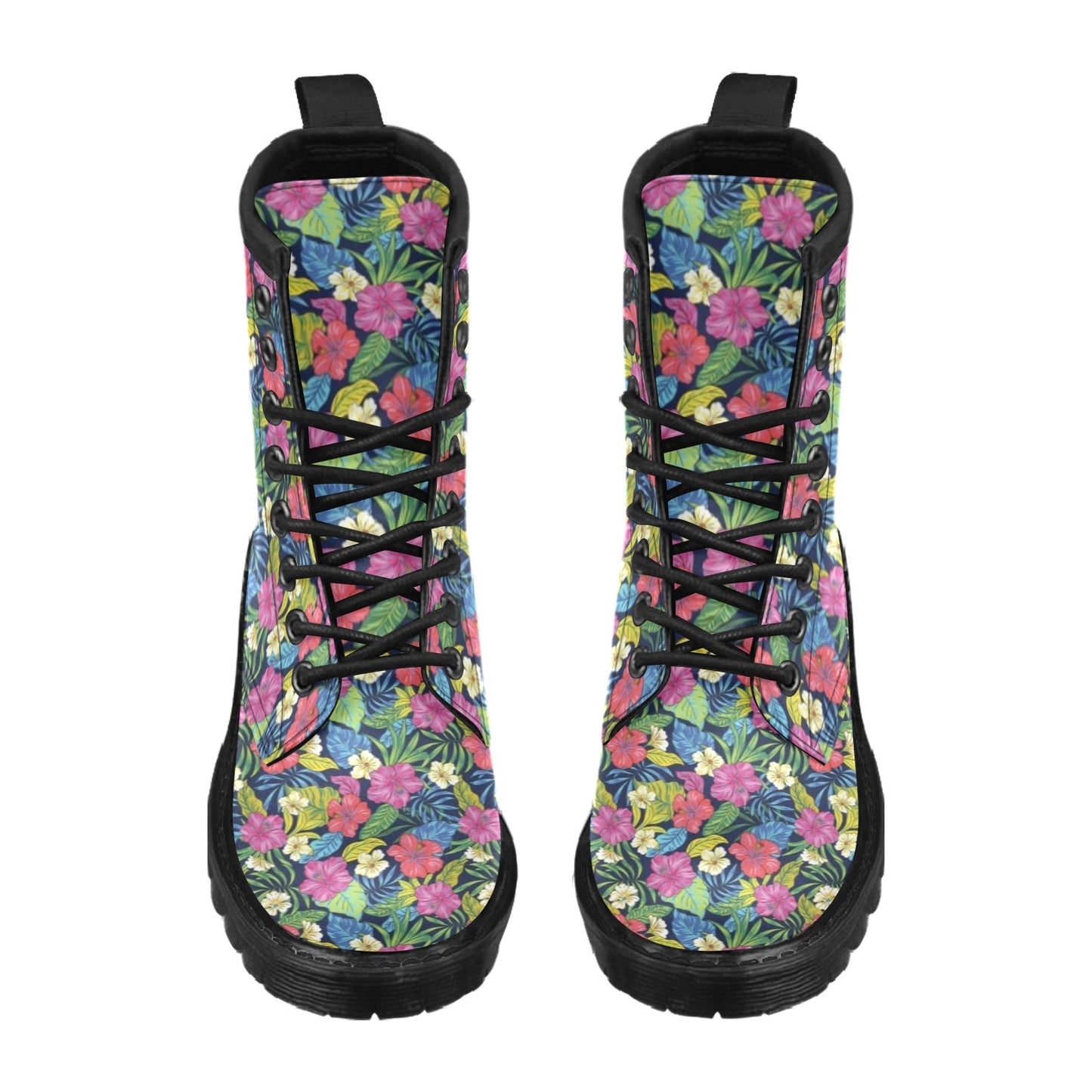 Hibiscus Print Design LKS3010 Women's Boots