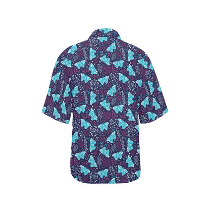 Butterfly Pattern Print Design 011 Women's Hawaiian Shirt