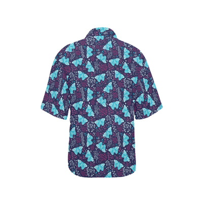 Butterfly Pattern Print Design 011 Women's Hawaiian Shirt