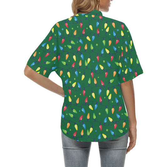 Christmas Light Pattern Print Design 02 Women's Hawaiian Shirt