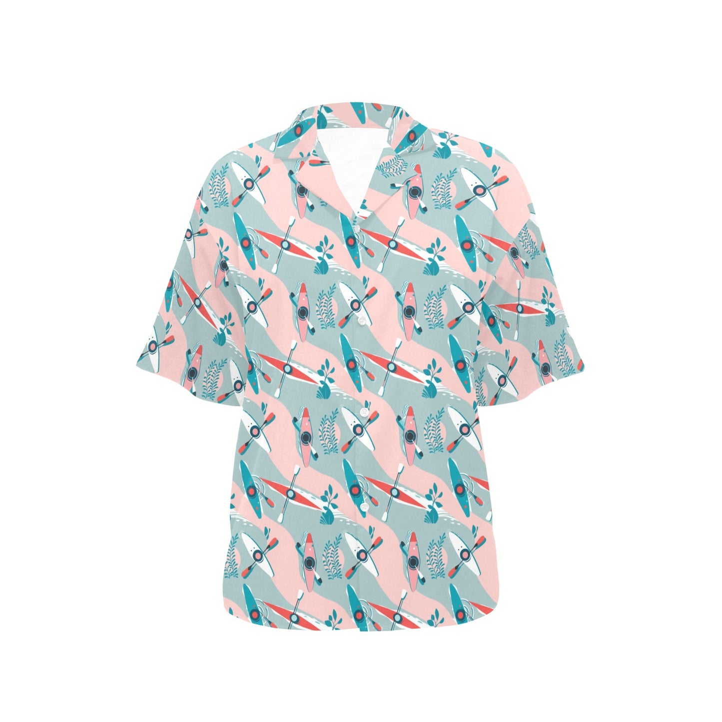 Kayak Pattern Print Design 05 Women's Hawaiian Shirt