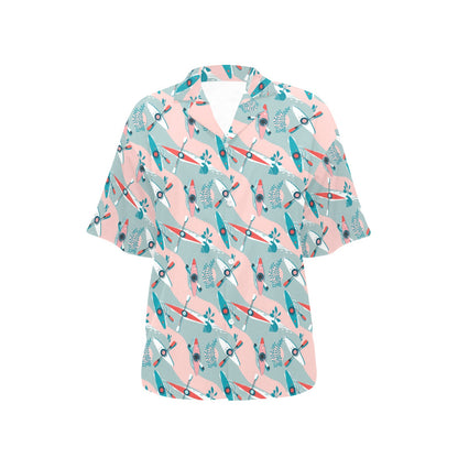 Kayak Pattern Print Design 05 Women's Hawaiian Shirt