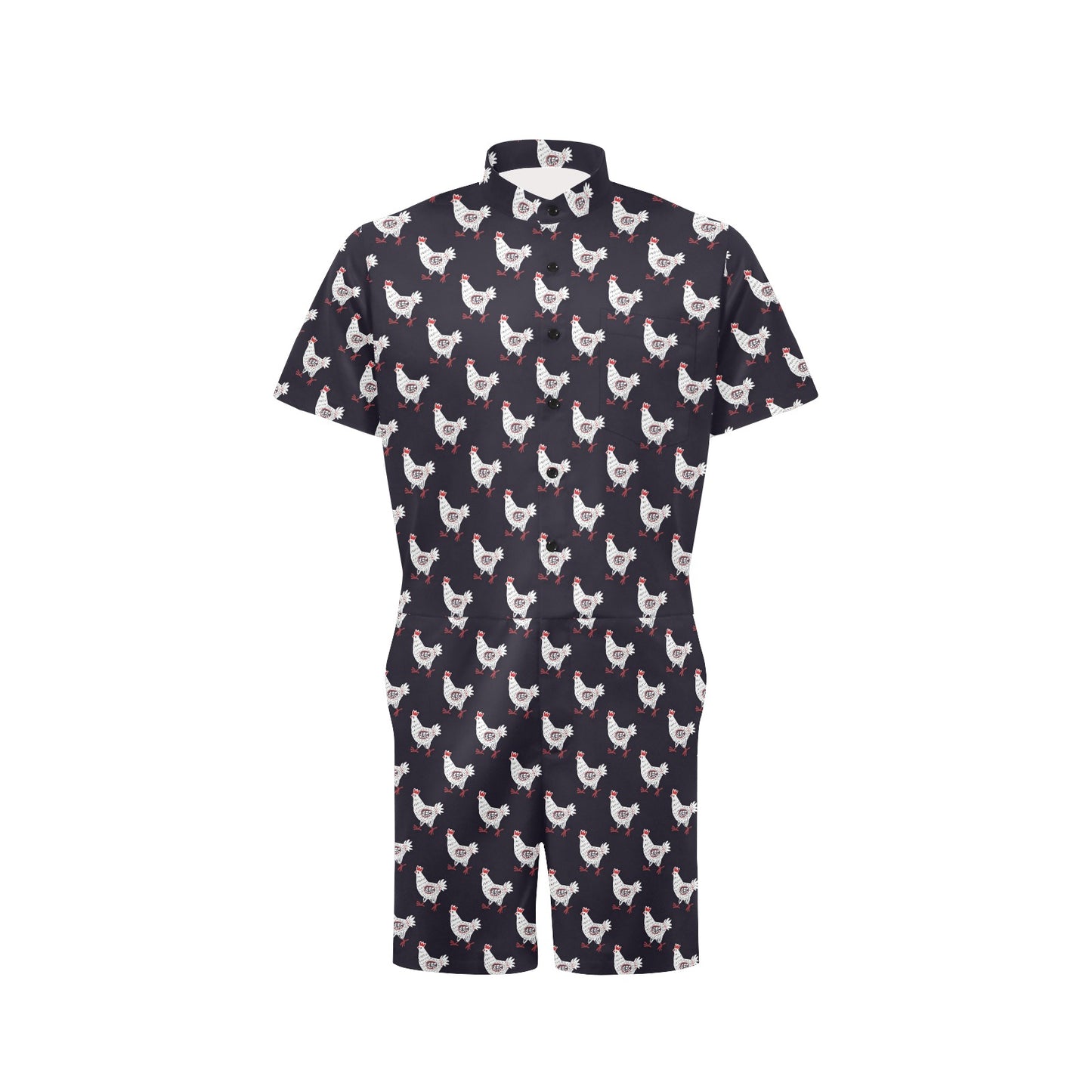 Chicken Pattern Print Design 03 Men's Romper