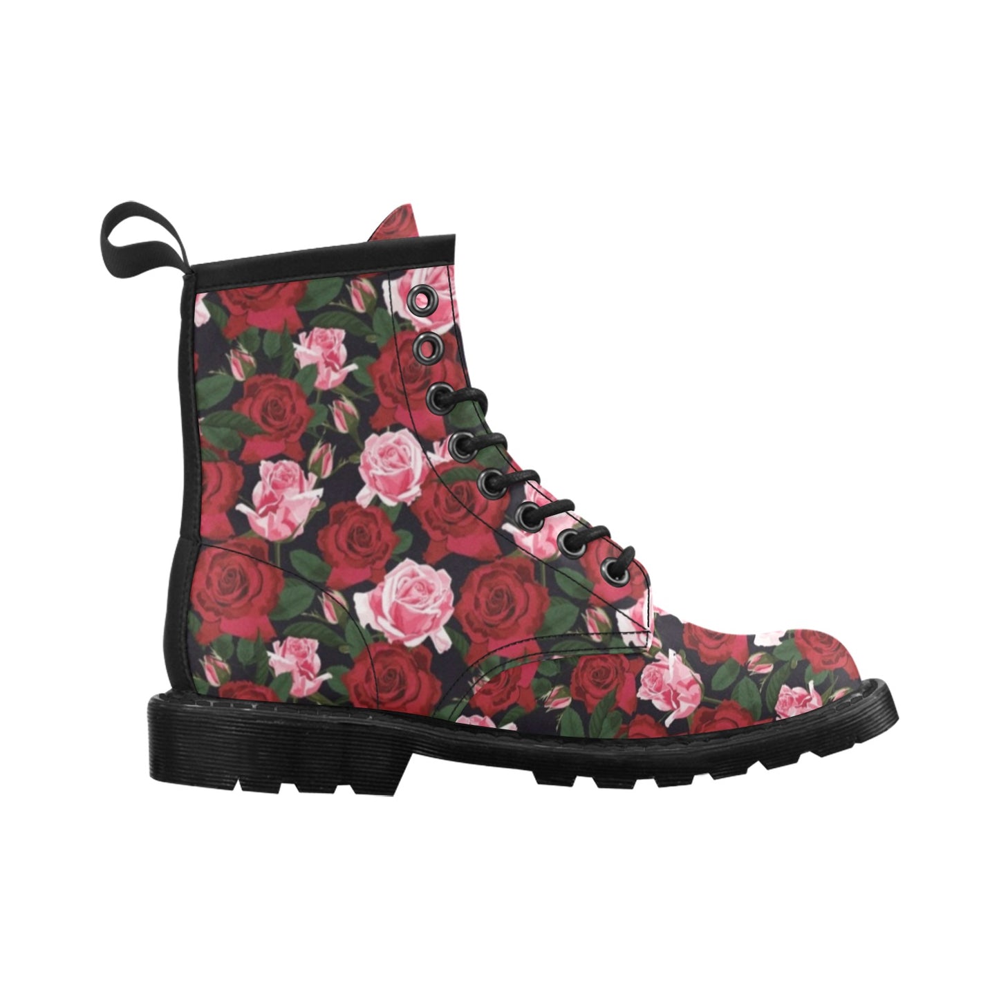 Rose Red Pink Pattern Print Design RO01 Women's Boots