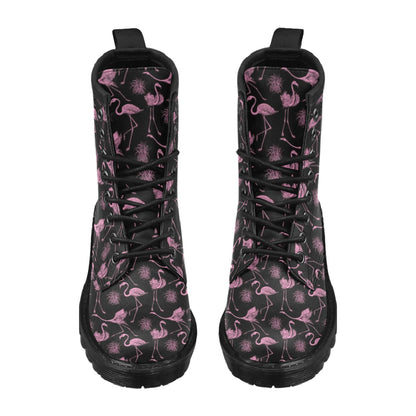 Flamingo Pink Print Pattern Women's Boots