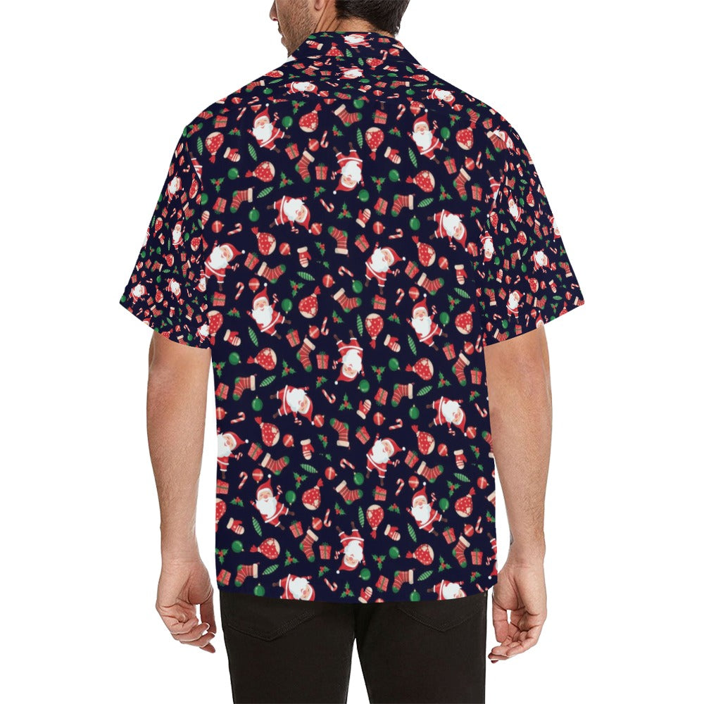 Santa Christmas Themed Print Design LKS304 Men's Hawaiian Shirt
