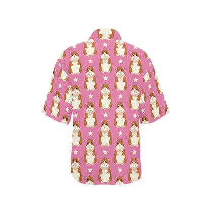 Hamster Cute Pattern Print Design 02 Women's Hawaiian Shirt