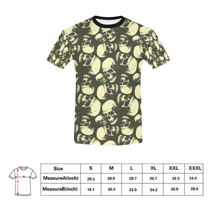 Skull Print Design LKS302 Men's All Over Print T-shirt