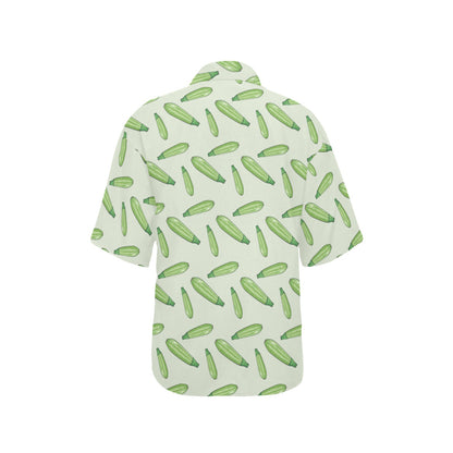 Zucchini Print Design LKS302 Women's Hawaiian Shirt