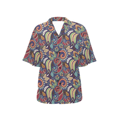 Paisley Boho Pattern Print Design A03 Women's Hawaiian Shirt