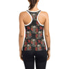 Spider Web Skull Rose Print Design LKS305 Women's Racerback Tank Top