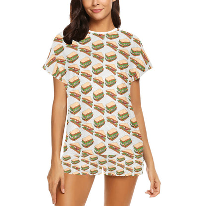 Sandwich Print Design LKS302 Women's Short Pajama Set