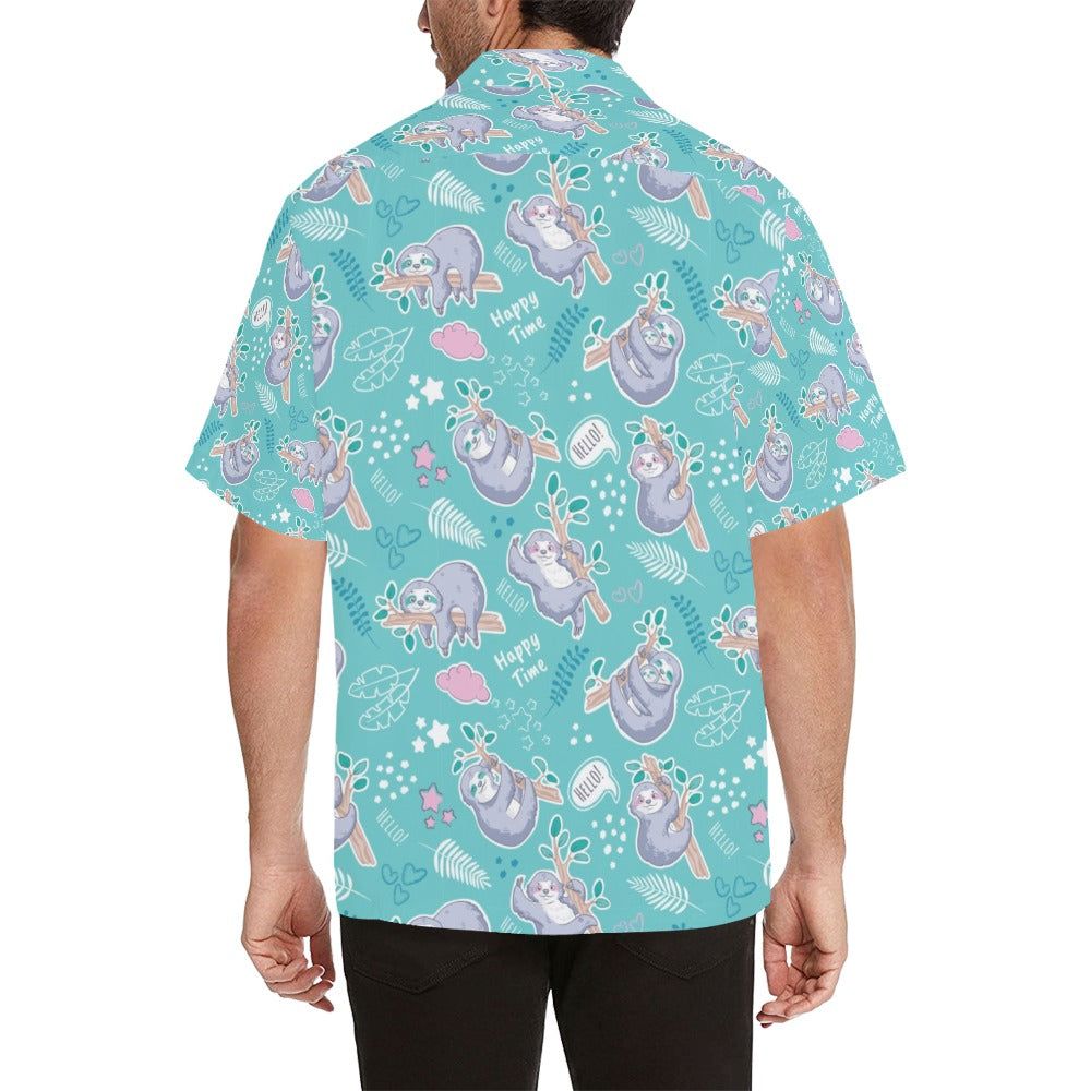 Sloth Print Design LKS309 Men's Hawaiian Shirt