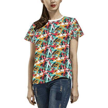 Splatter Print Design LKS304 Women's  T-shirt