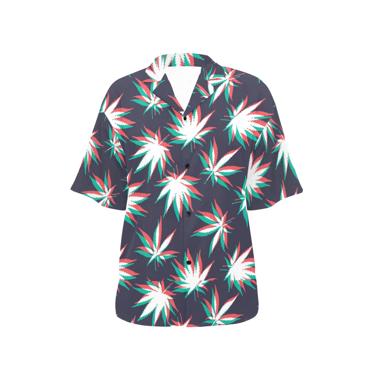 Pot Leaf Pattern Print Design A01 Women's Hawaiian Shirt