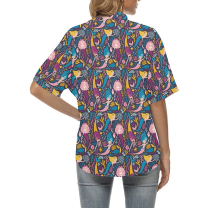 Mermaid Pattern Print Design 08 Women's Hawaiian Shirt