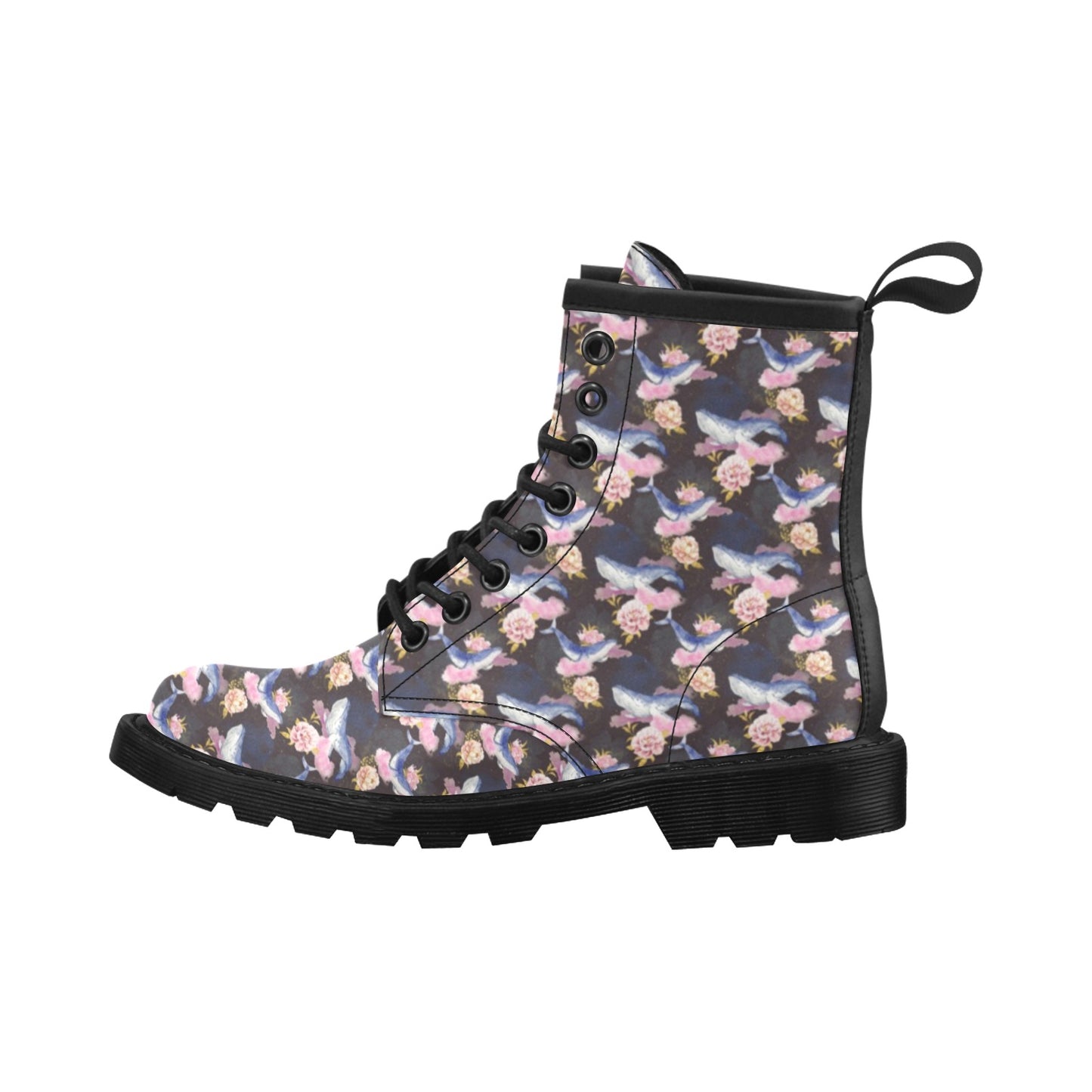 Blue Whale Print Design LKS401 Women's Boots