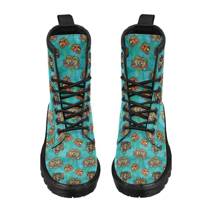 Tattoo Tiger Head Print Design LKS304 Women's Boots