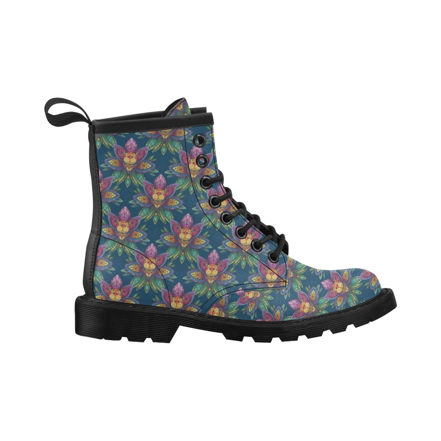 lotus Boho Pattern Print Design LO04 Women's Boots