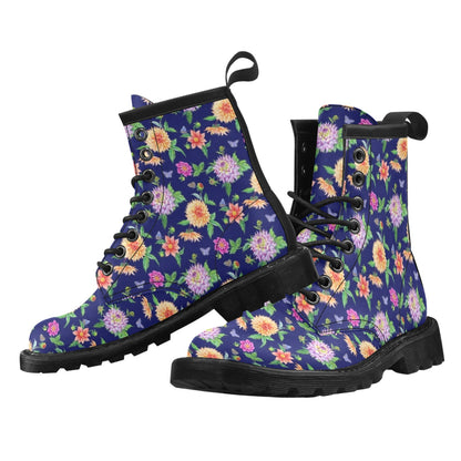 Dahlia Pattern Print Design DH010 Women's Boots