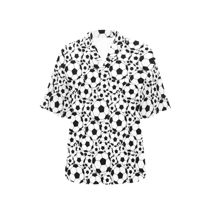 Soccer Ball Print Design LKS301 Women's Hawaiian Shirt