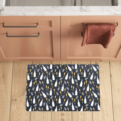 Champagne Pattern Print Design 01 Kitchen Mat
