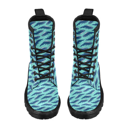 Whale Polka Dot Design Themed Print Women's Boots