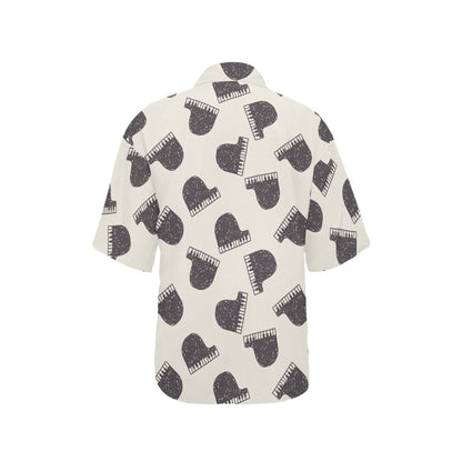 Piano Pattern Print Design 04 Women's Hawaiian Shirt