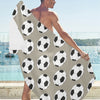 Soccer Ball Print Design LKS302 Beach Towel 32" x 71"