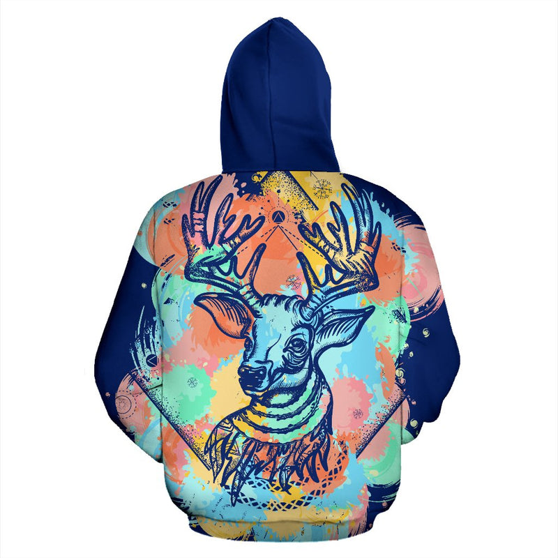 Deer Art All Over Print Hoodie