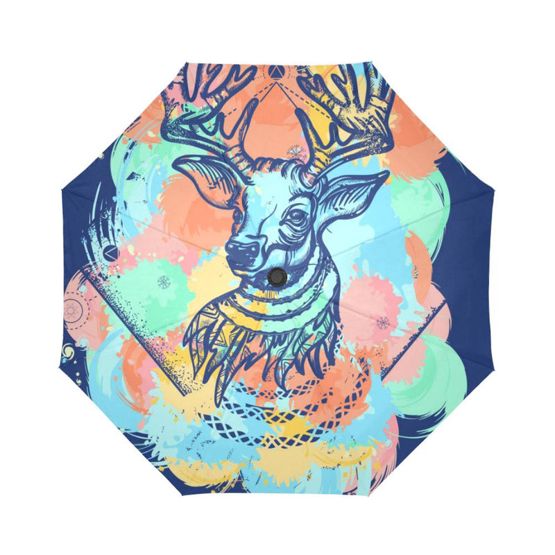 Deer Art Automatic Foldable Umbrella