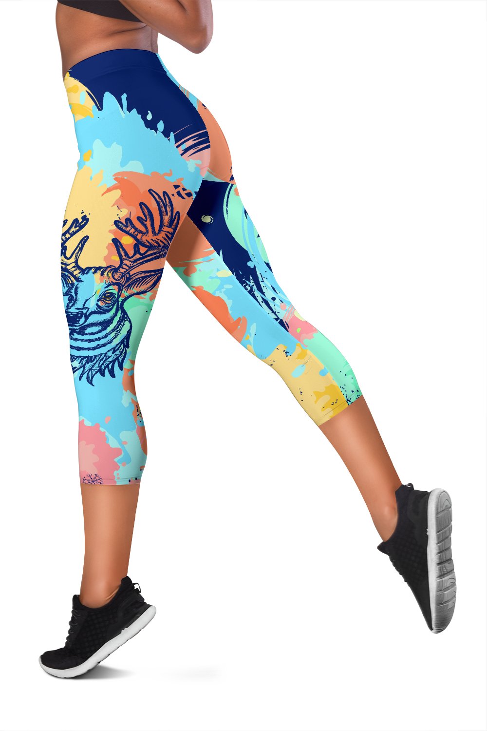 Deer Art Women Capris