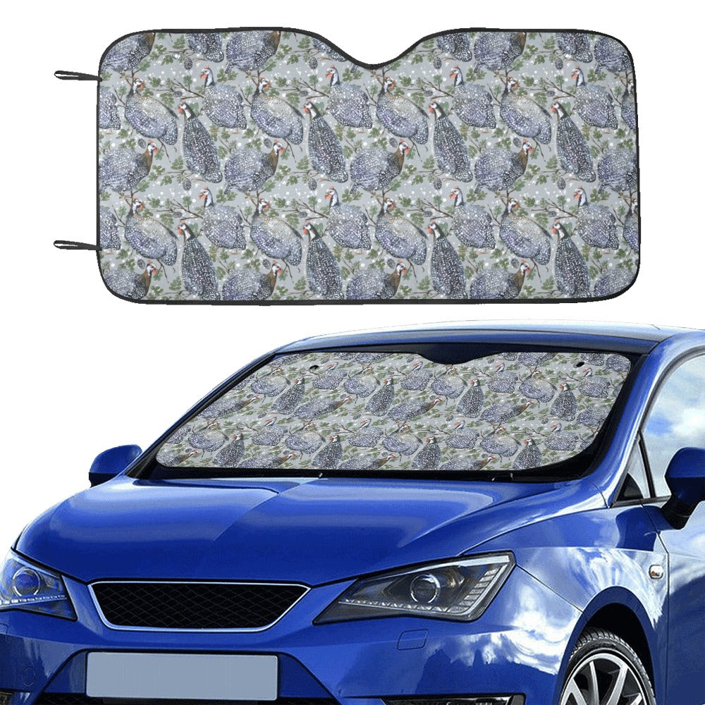 Guinea Fowl Print Design LKS402 Car front Windshield Sun Shade