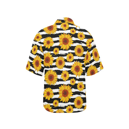 Sunflower Pattern Print Design SF010 Women's Hawaiian Shirt