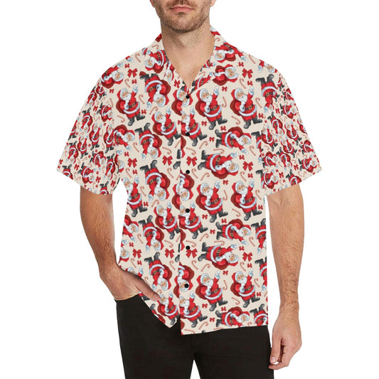 Santa Christmas Themed Print Design LKS302 Men's Hawaiian Shirt