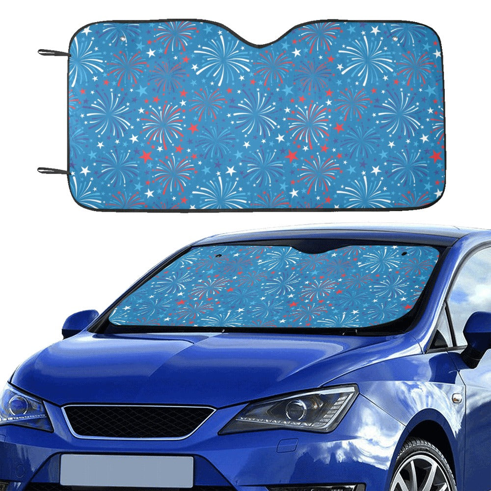 Firework Celebration Print Design LKS304 Car front Windshield Sun Shade