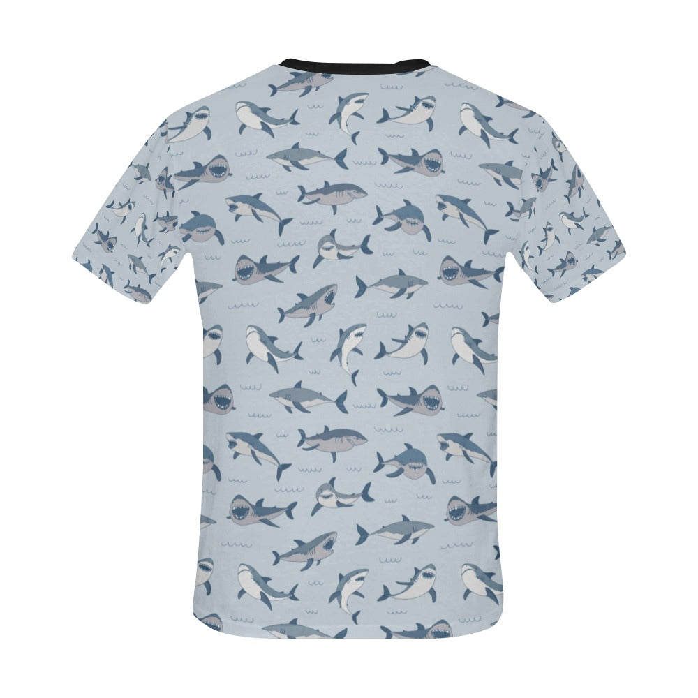 Shark Print Design LKS304 Men's All Over Print T-shirt