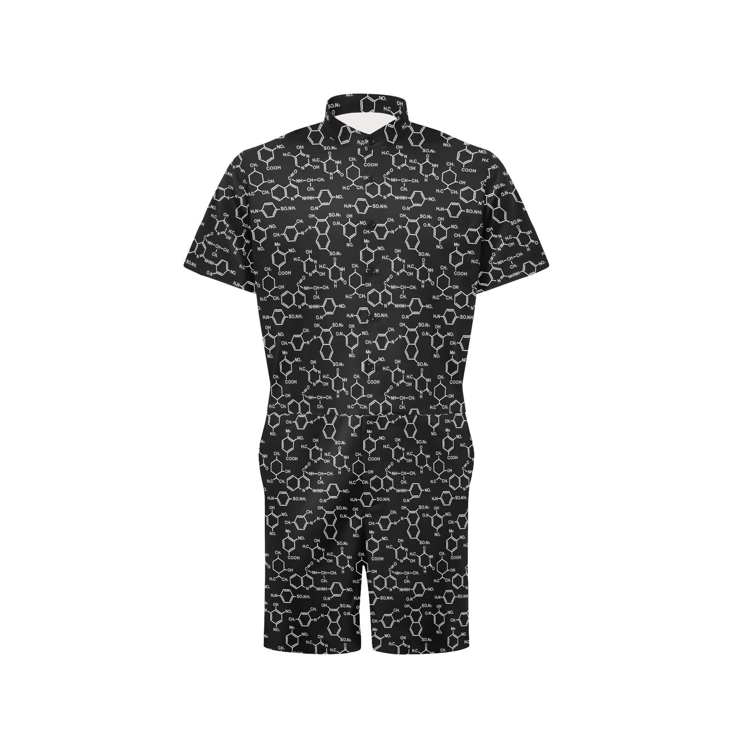 Chemical Pattern Print Design 02 Men's Romper