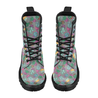 Cactus Colorful Print Pattern Women's Boots