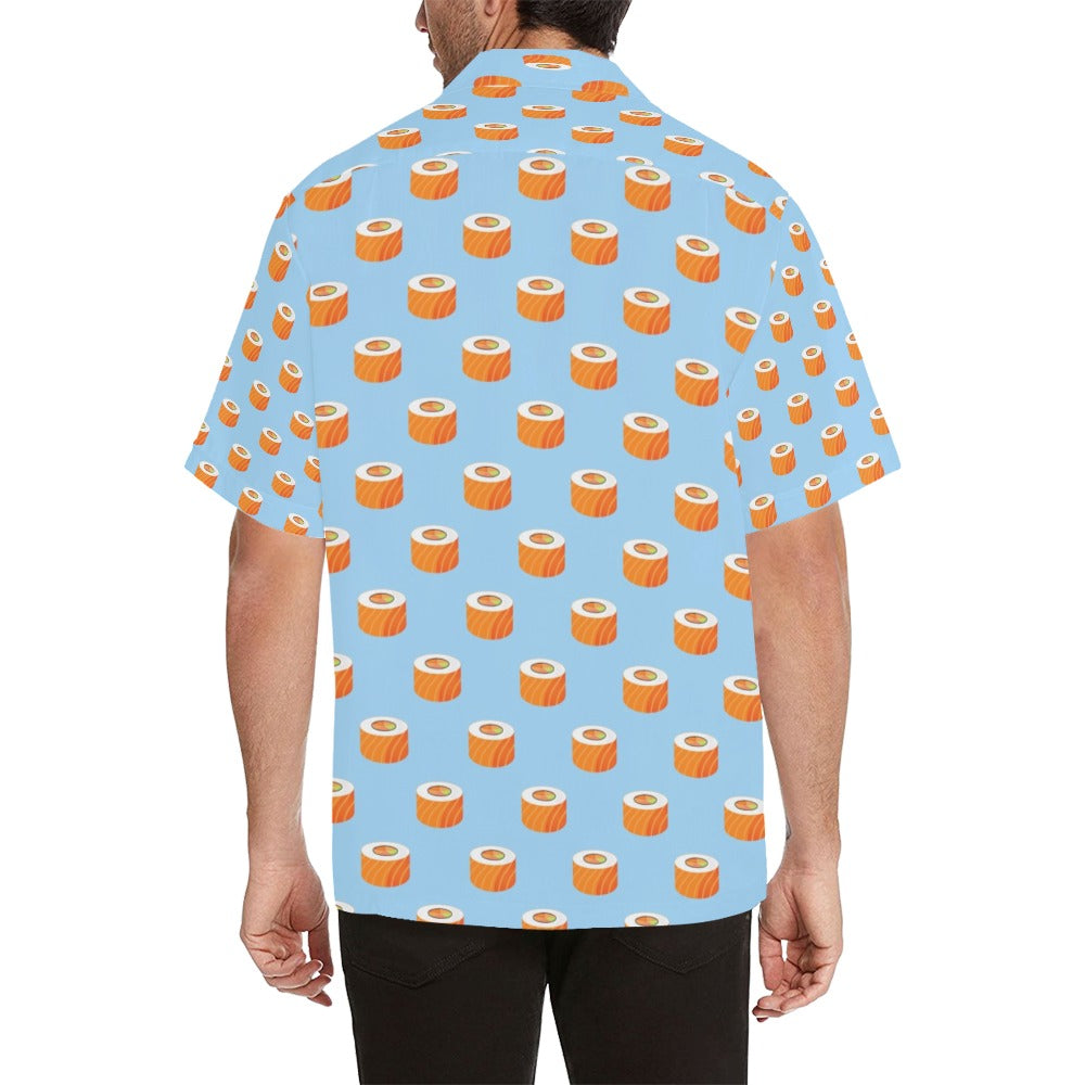 Salmon Sushi Print Design LKS307 Men's Hawaiian Shirt