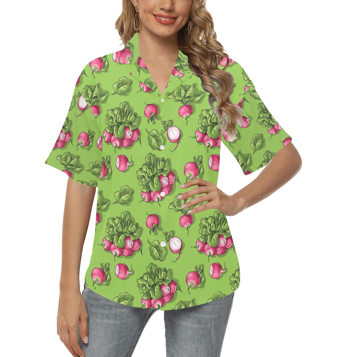 Radish Pattern Print Design A05 Women's Hawaiian Shirt
