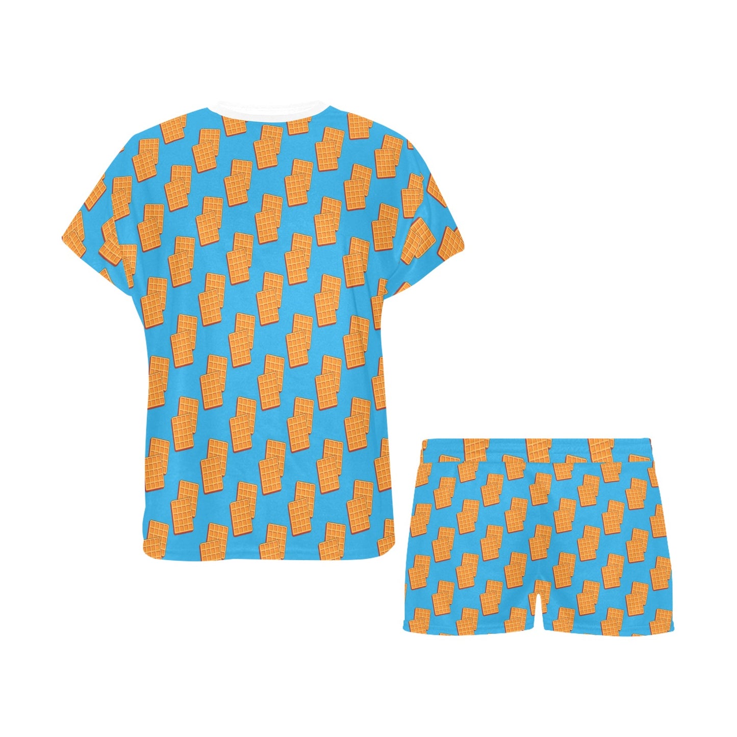 Waffle Print Design LKS304 Women's Short Pajama Set