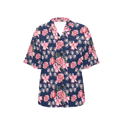 Rose Pattern Print Design A05 Women's Hawaiian Shirt